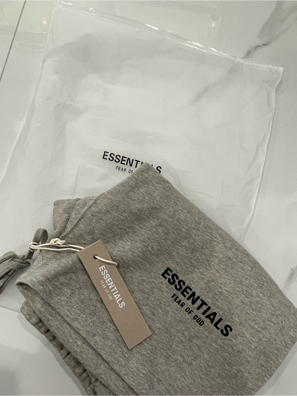 ESSENTIALS Fear of God Heather Gray shorts